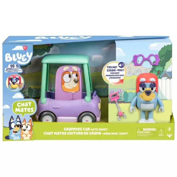 Bluey Chat Mates Figure & Vehicle Grannies Car with Janet - Image 7