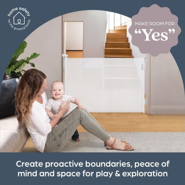 Dreambaby Hide N Glide Retractable Gate - White - Image 7