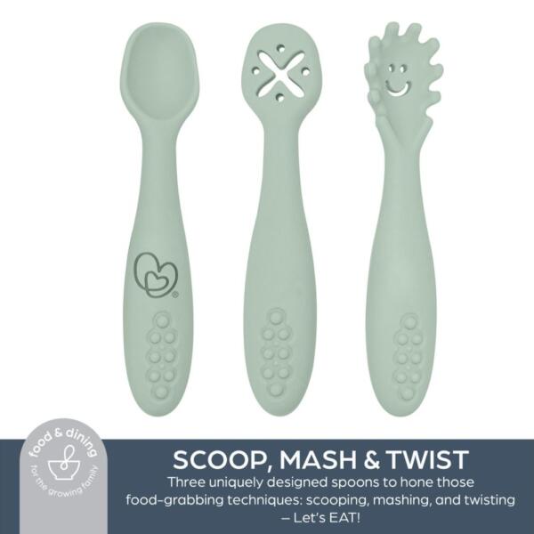 Dreambaby Scoop, Mash and Twist Silicone Utensil Set - Image 2