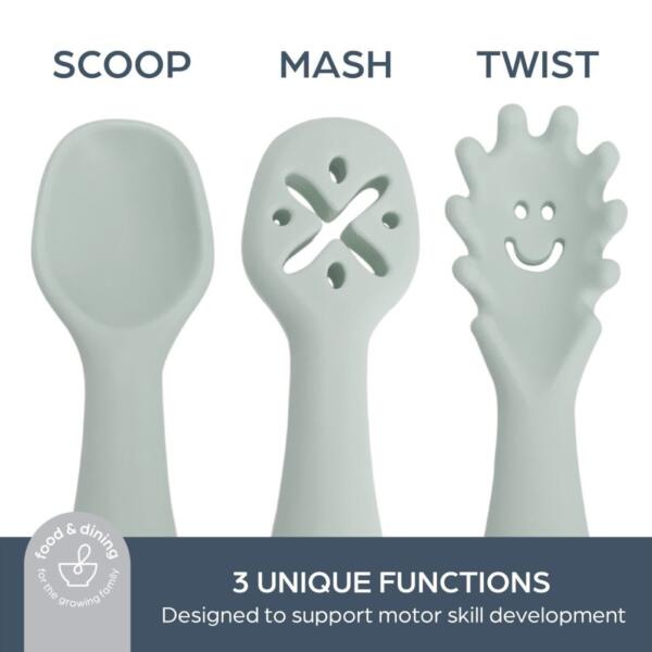 Dreambaby Scoop, Mash and Twist Silicone Utensil Set - Image 3