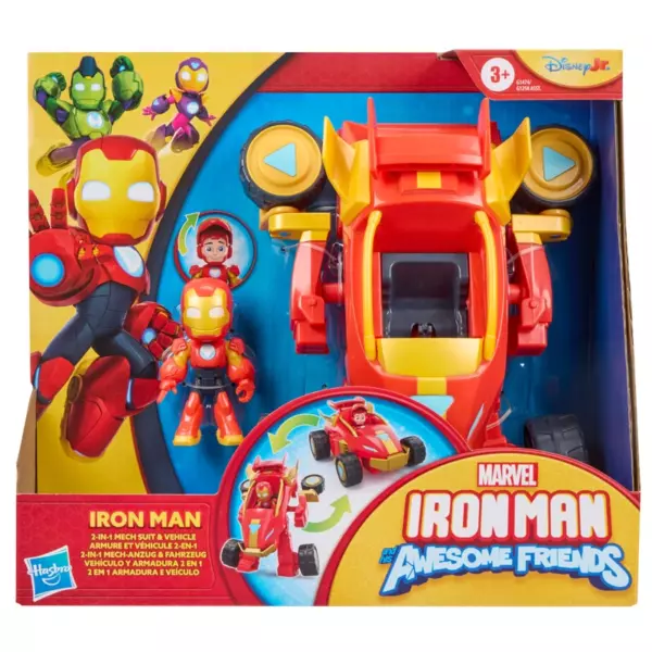 Marvel Iron Man and his Awesome Friends Figure & Vehicle 2-In-1 Mech Suit Iron Man Pack - Image 7