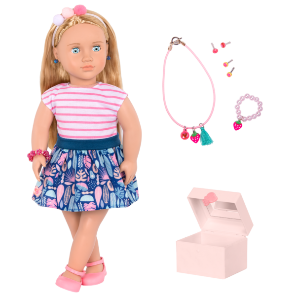 Our Generation Alessia 18-inch Doll with Jewelry Box & Pierced Ears