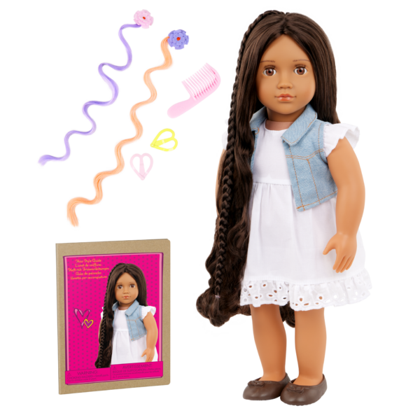 Our Generation Perla From Hair to There Grow Doll with Extendable Braid