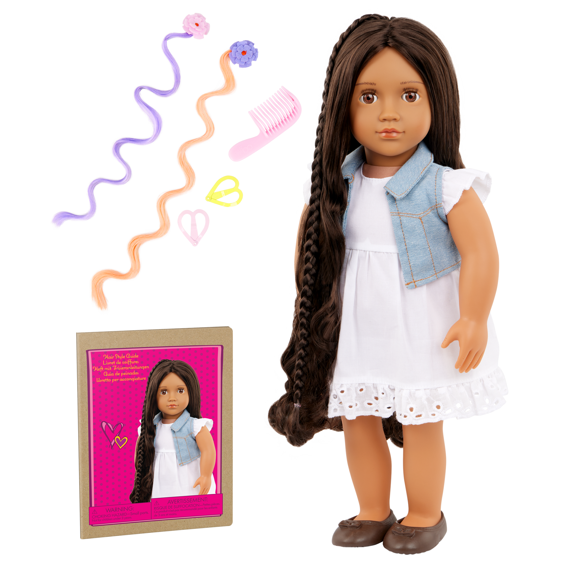 Our Generation Perla From Hair to There Grow Doll with Extendable Braid