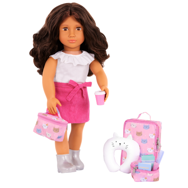 Our Generation Purrfectly Packed Kitty-Print Luggage & Accessories Set - Image 3