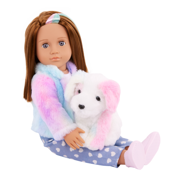 Our Generation Skylar & Bow Doll & Pet Plush Puppy Set - Image 4