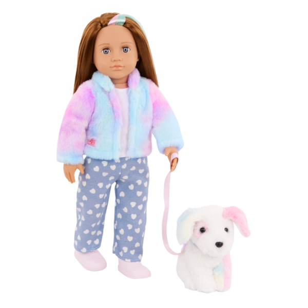 Our Generation Skylar & Bow Doll & Pet Plush Puppy Set - Image 5