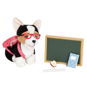Posable Preschool Pup 6-inch Pembroke Welsh Corgi Dog Plush & School Set