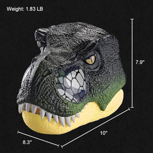 Realistic Dinosaur Head Mask with Sound and Light - Image 6