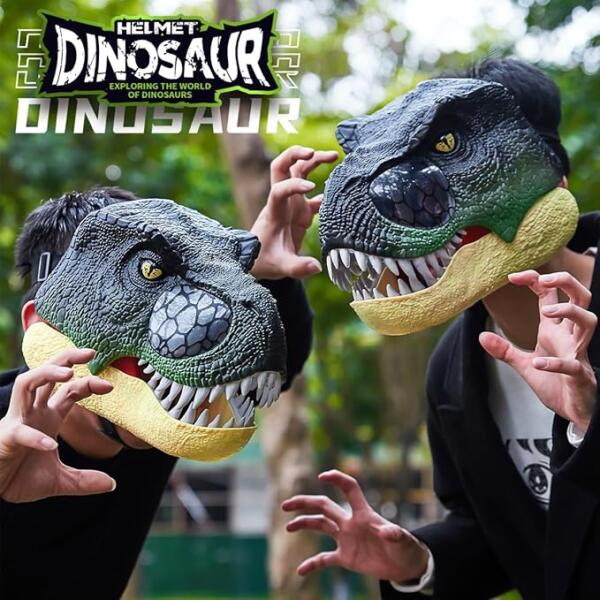 Realistic Dinosaur Head Mask with Sound and Light