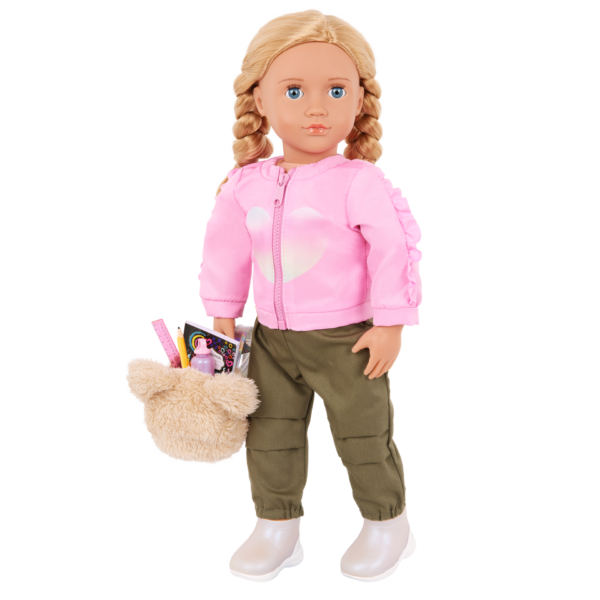 School Shimmer Pink Jacket & Backpack Set - Image 4