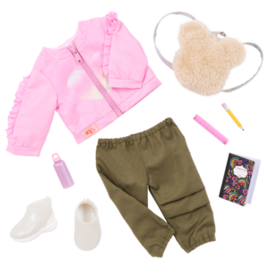 School Shimmer Pink Jacket & Backpack Set