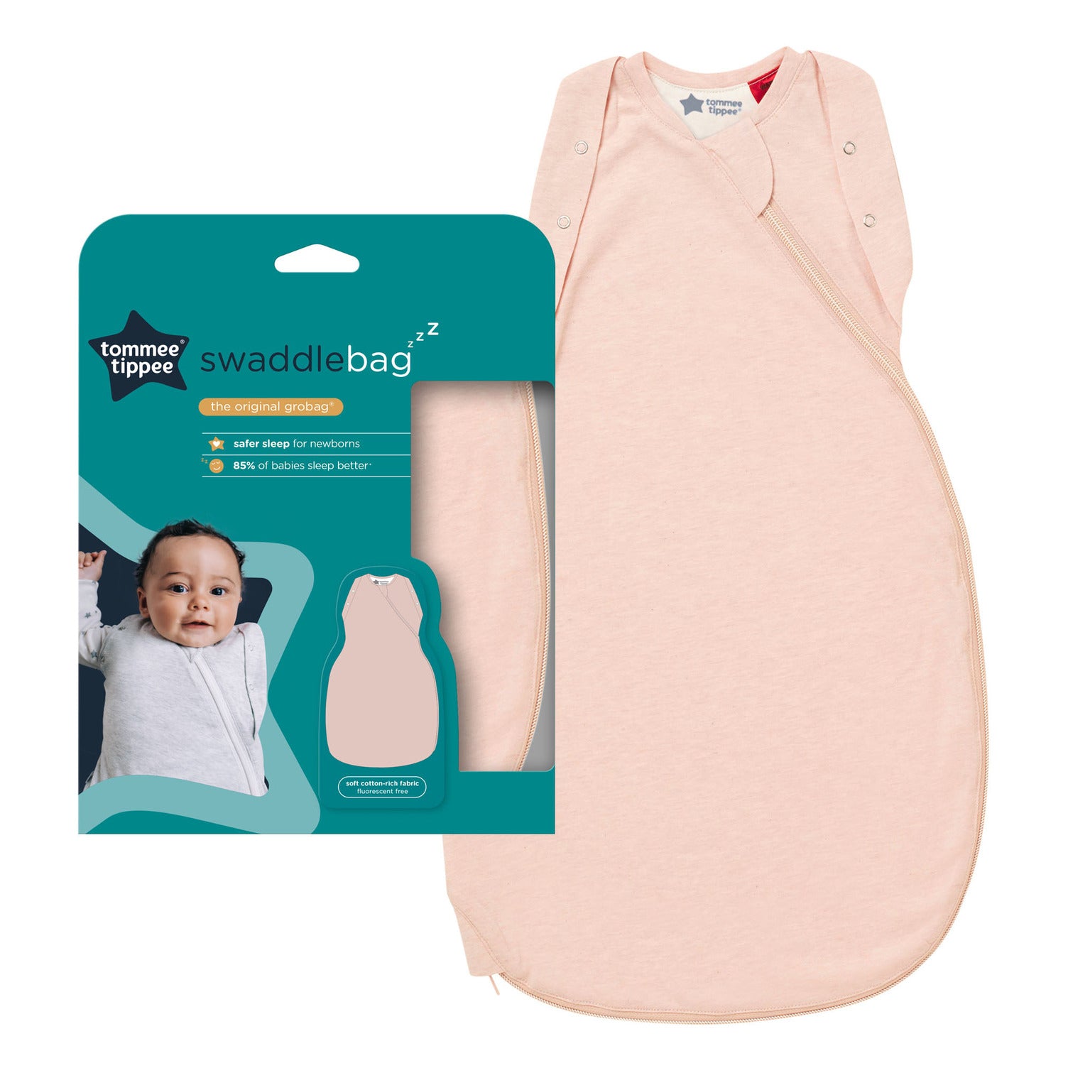 Tommee Tippee Grobag Swaddlebag 3-6 month 2.5 tog Blush