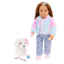 Our Generation Skylar & Bow Doll & Pet Plush Puppy Set