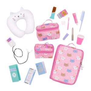 Our Generation Purrfectly Packed Kitty-Print Luggage & Accessories Set