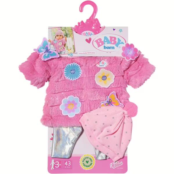 Baby Born Fur Pink Coat Set Outfit 43cm - Image 5
