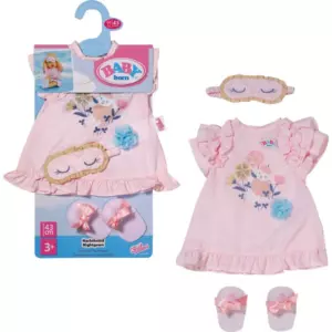 Baby Born Nightgown with Sleep Mask and Slippers for 43cm Outfit