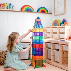 Connetix Magnetic Tiles Rianbow - 102 Piece Pack