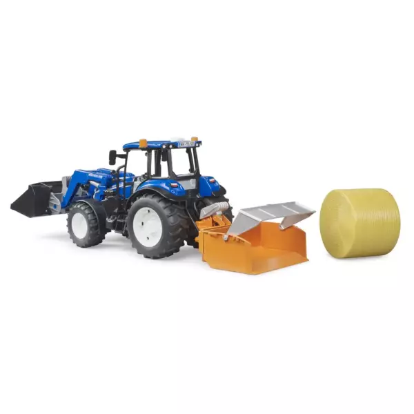 Bruder 1:16 New Holland T5.120 with Frontloader, Load Box & Forks - Image 2