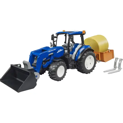 New Holland T5.120 with Frontloader, Load Box & Forks