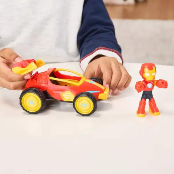 Marvel Iron Man and His Awesome Friends Figure & Vehicle Iron Racer Pack - Image 2