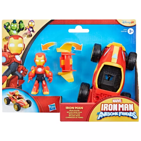 Marvel Iron Man and His Awesome Friends Figure & Vehicle Iron Racer Pack - Image 4