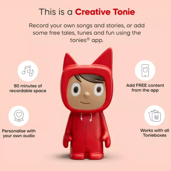 Tonies Toniebox 2 Starter Set with Creative Tonie Rubie - Sunset Red - Image 5