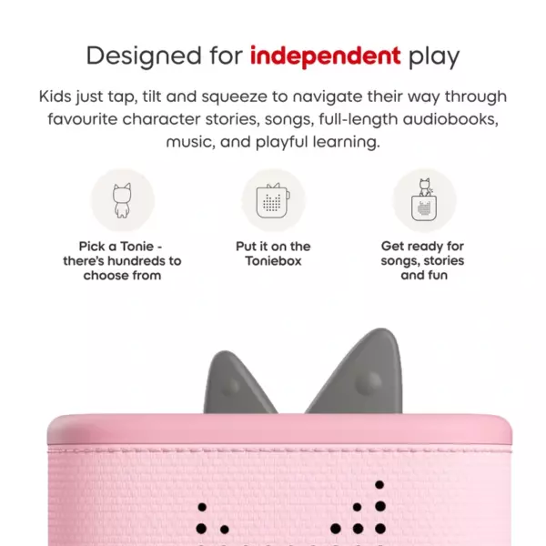 Tonies Toniebox 2 Starter Set with Creative Tonie Rubie - Cloud Pink - Image 6