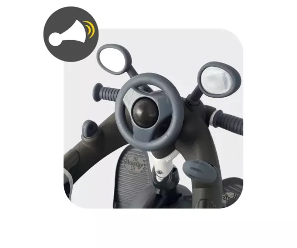 Smoby Baby Driver 3 In 1 Trike Grey - Image 5