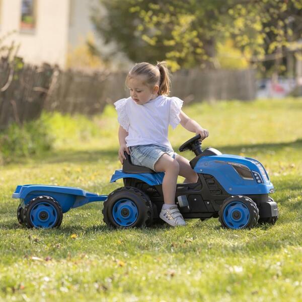 Smoby Tractor Farmer XL Blue With Trailer - Image 3