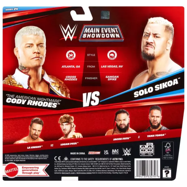 WWE Main Event Showdown Action Figures Cody Rhodes and Solo Sikoa 2 Pack - Image 6
