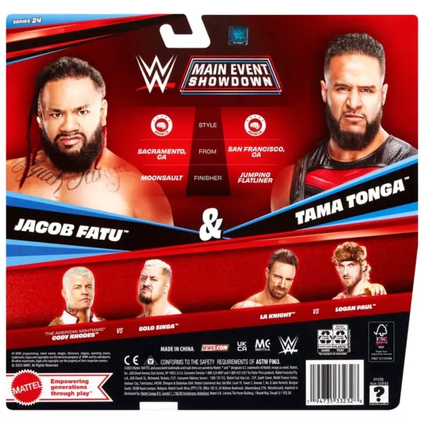 WWE Main Event Showdown Action Figures Jacob Fatu & Tama Tonga 2 Pack - Image 6