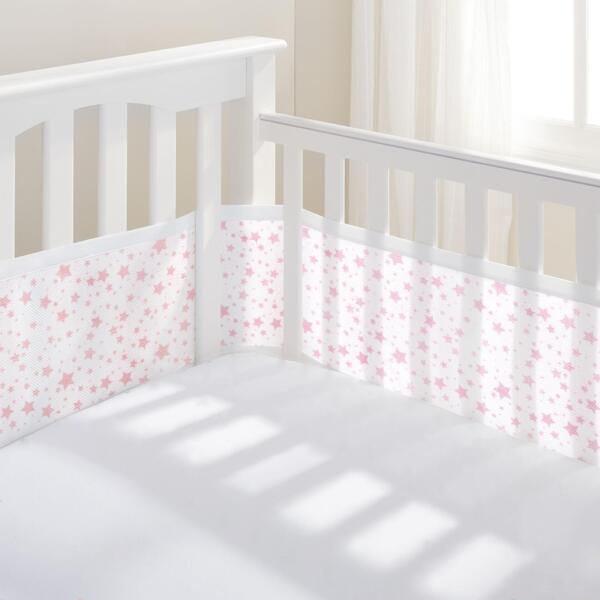 BreathableBaby Mesh Cot, Cot Bed Liner – Twinkle Pink - Image 3