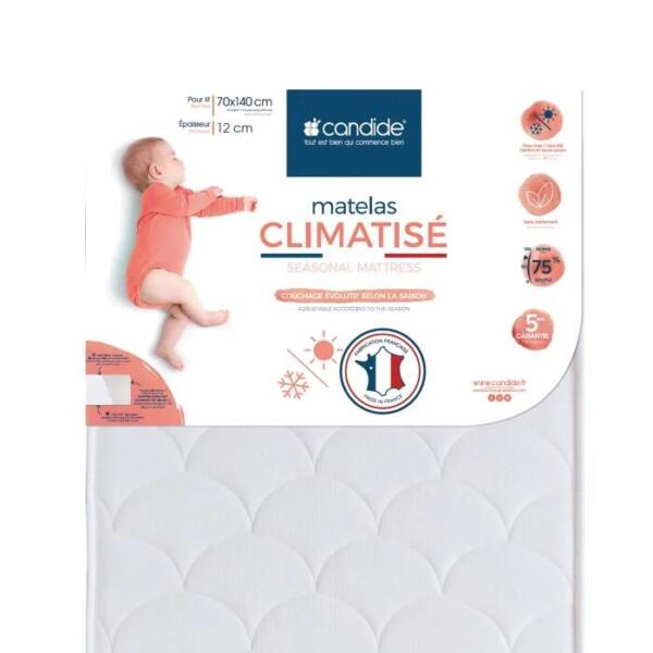 Candide Seasonal Climatise Cot Bed Mattress 140x70x12cm - Image 2