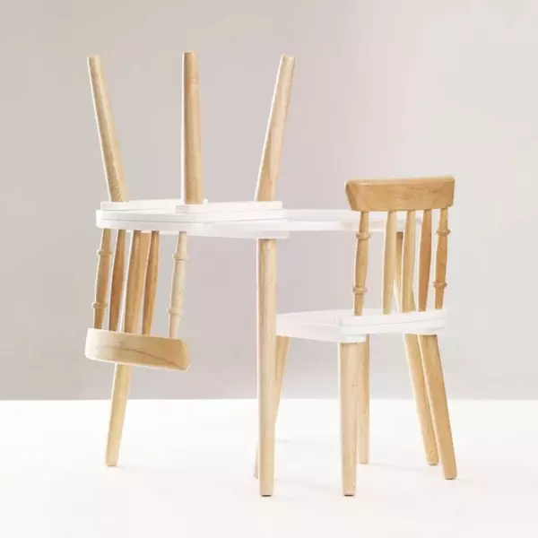Children's Wooden Table & Chairs - Image 3