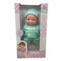 30 cm Baby Doll with 6 Sounds Green & Blue Strip Outfit