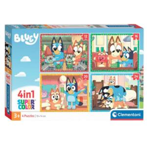 Clementoni Bluey Supercolor 4 in 1 Puzzle