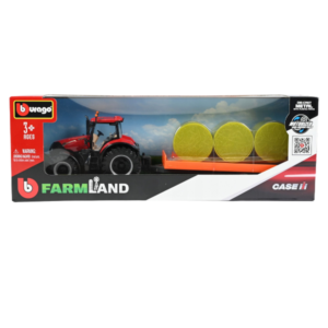 Burago Case Tractor With Bale Trailer