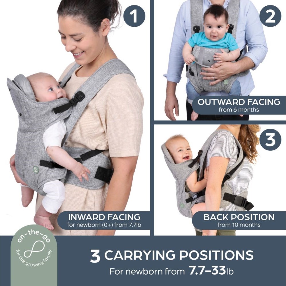 Dreambaby Ergonomic Oxford 3-Way Facing Baby Carrier - Image 2