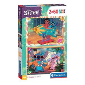 Clementoni Disney Stitch 2 x 60 Piece Super Color Puzzle