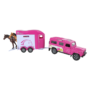 Kids Globe Land Rover with Cheval Liberté Horse Trailer - Pink