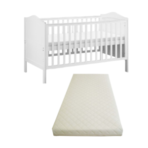 Babylo Ella Cot Bed & Luxury Air Flow Spring Interior Mattress Bundle
