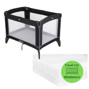 Graco Travel Cot & Babylo Quilted Fibre Folding Mattress Bundle