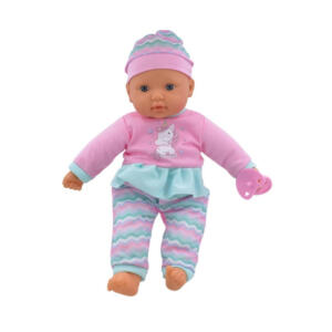 Lullaby Baby 40cm Soft Baby Doll With Bottle & Dummy - Pink