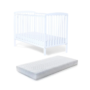 Baby Elegance White Starlight Cot & Microfibre Mattress Bundle