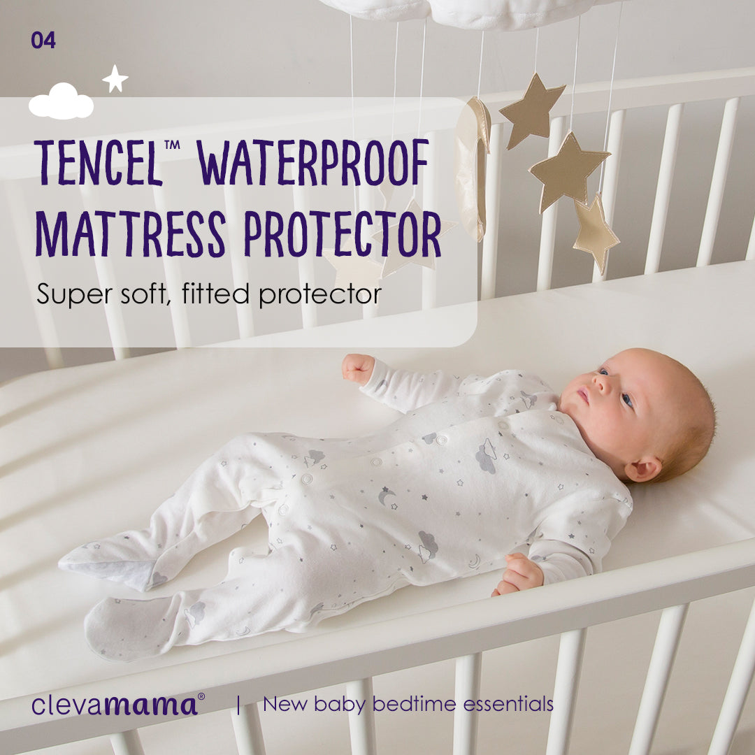 Clevamama Tencel Fitted Waterproof Mattress Protector - Cot Bed - Image 7