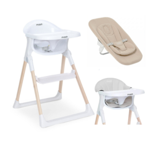 baby elegance mash highchair bundle white