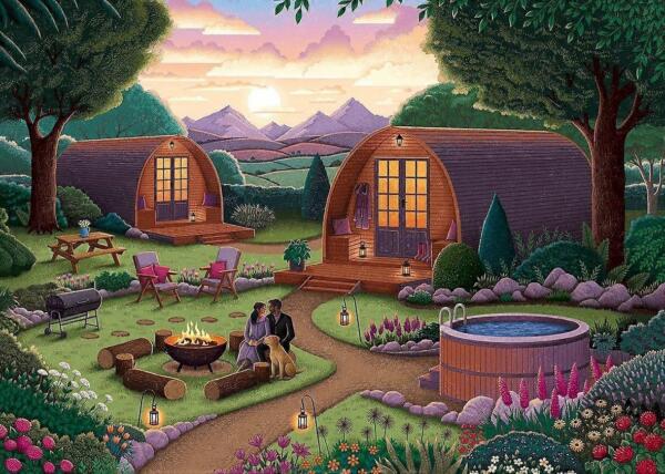 Falcon Glamping 1000 Piece Jigsaw Puzzle - Image 2