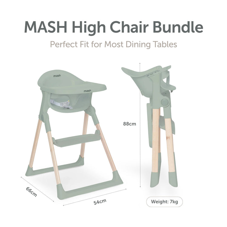 Baby Elegance Mash Highchair Bundle - Sage - Image 12