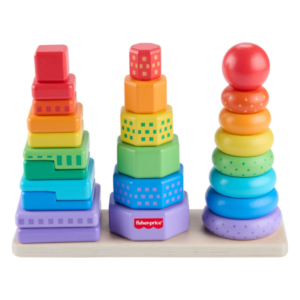 Fisher-Price Wooden Stackable Shape Sorter Set